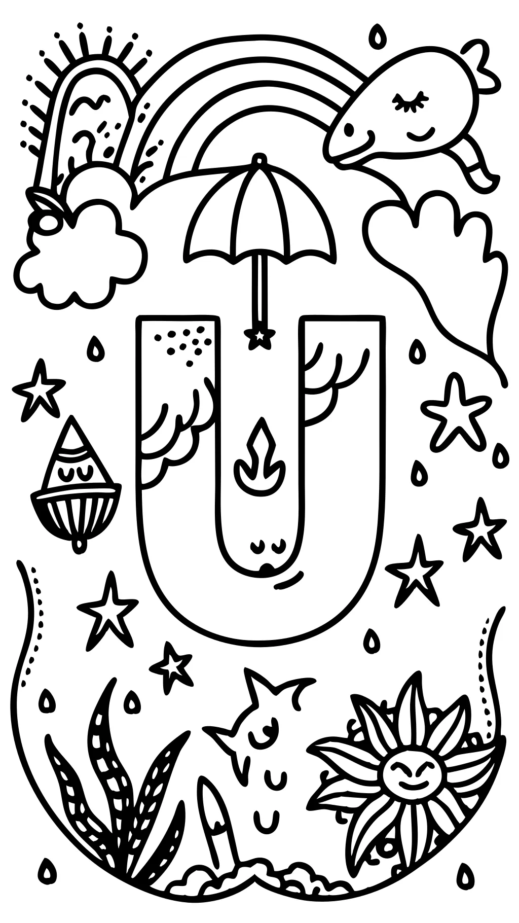 coloring pages for the letter u